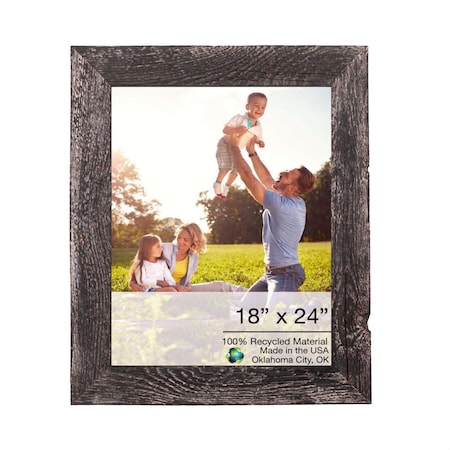 Homeroots 20 x 26 in. Rustic Smoky Black Picture Frame with Plexiglass Holder 380366